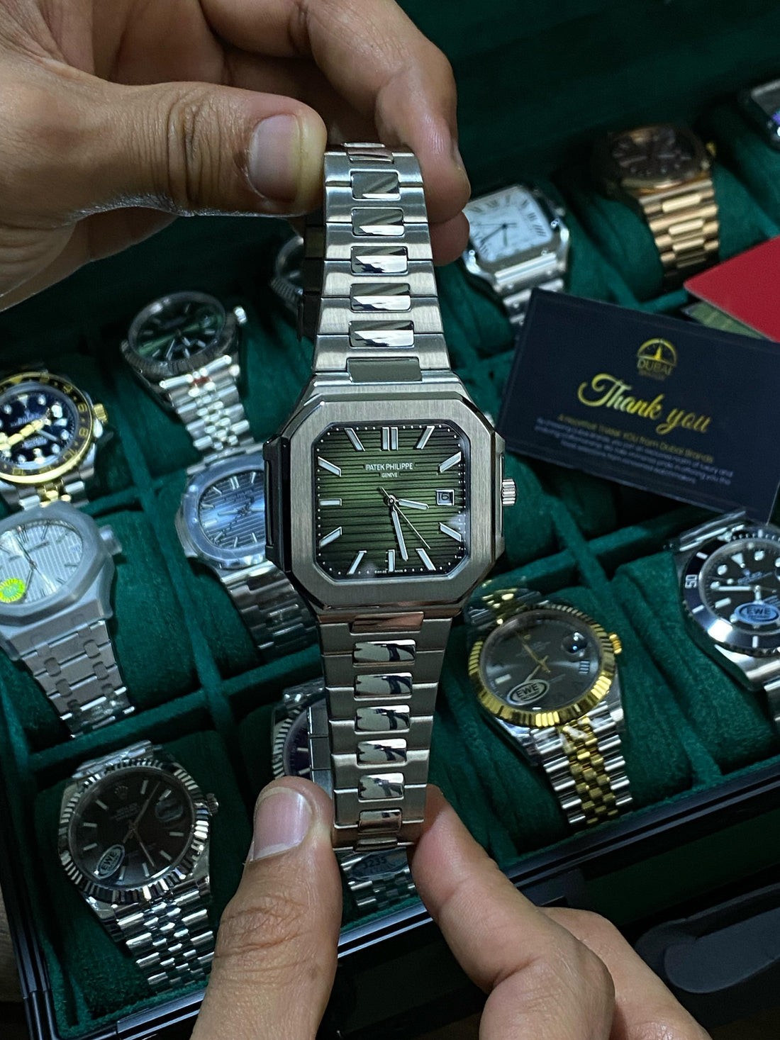 Patek Philippe Cubitus 45 mm Sunburst Olive Green