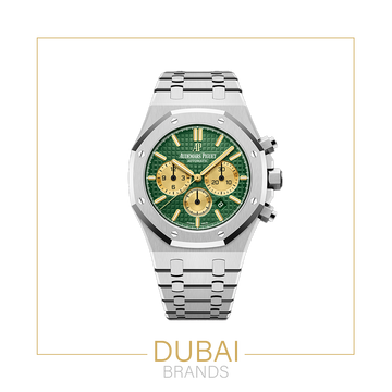 Audemars Piguet Royal Oak Chronograph – Green Dial with Gold Sub-Dials – Full Stainless Steel