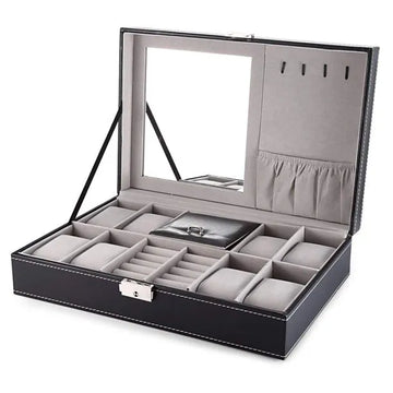Luxury Jewelry & Watch Organizer Box – Multi-Compartment Design
