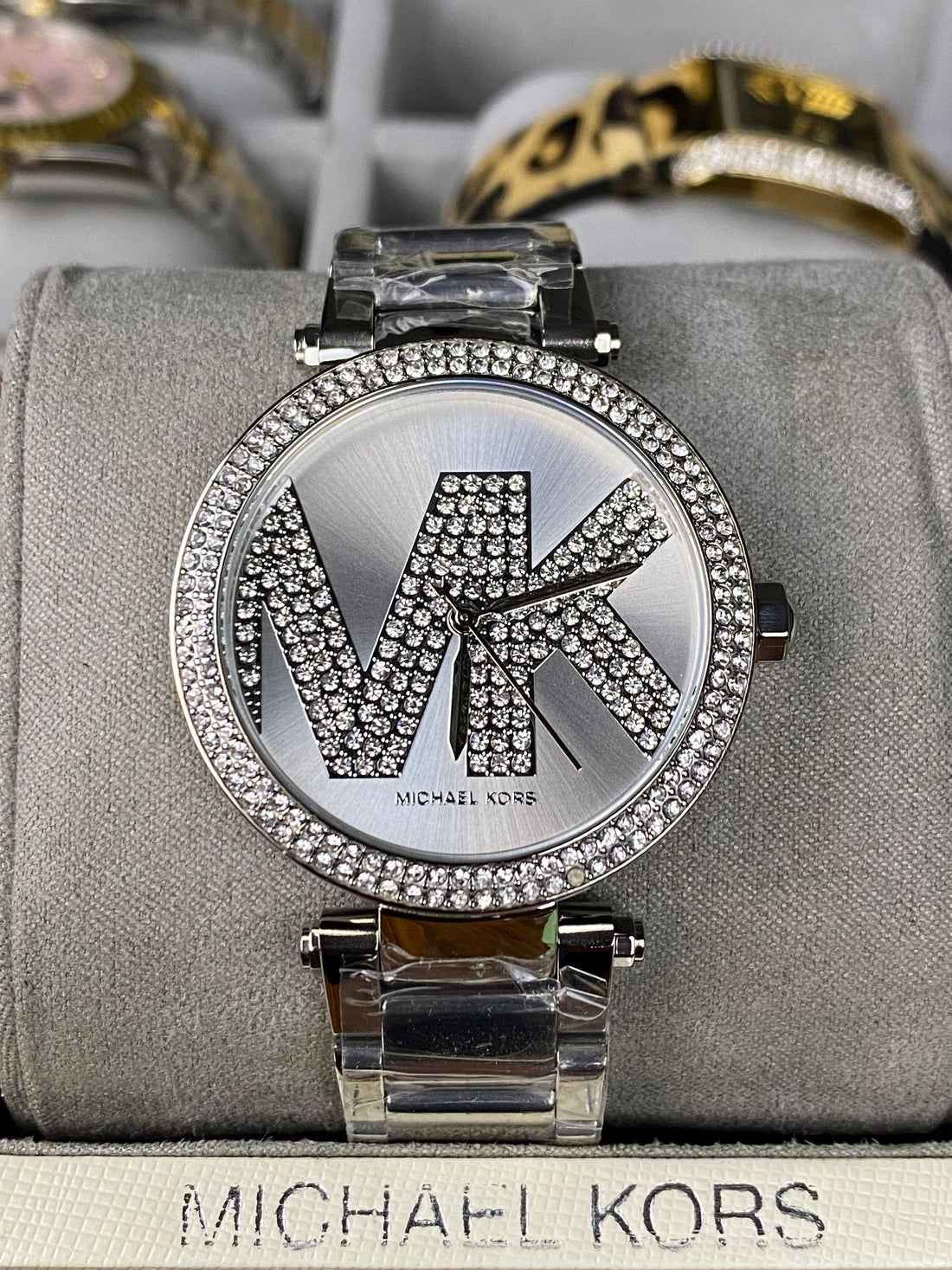 Michael Kors – Silver Dial with Crystal MK Logo – Silver Bracelet – Original