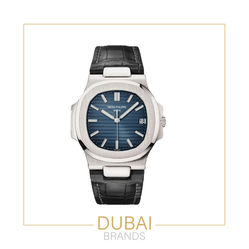 Patek Philippe Nautilus – Blue Dial – Black Leather Strap – Automatic