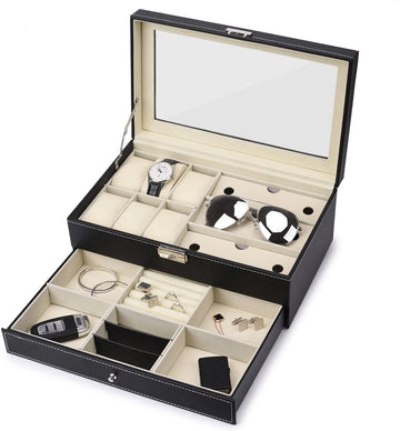 Luxury Jewelry & Watch Organizer Box – Multi-Compartment Design