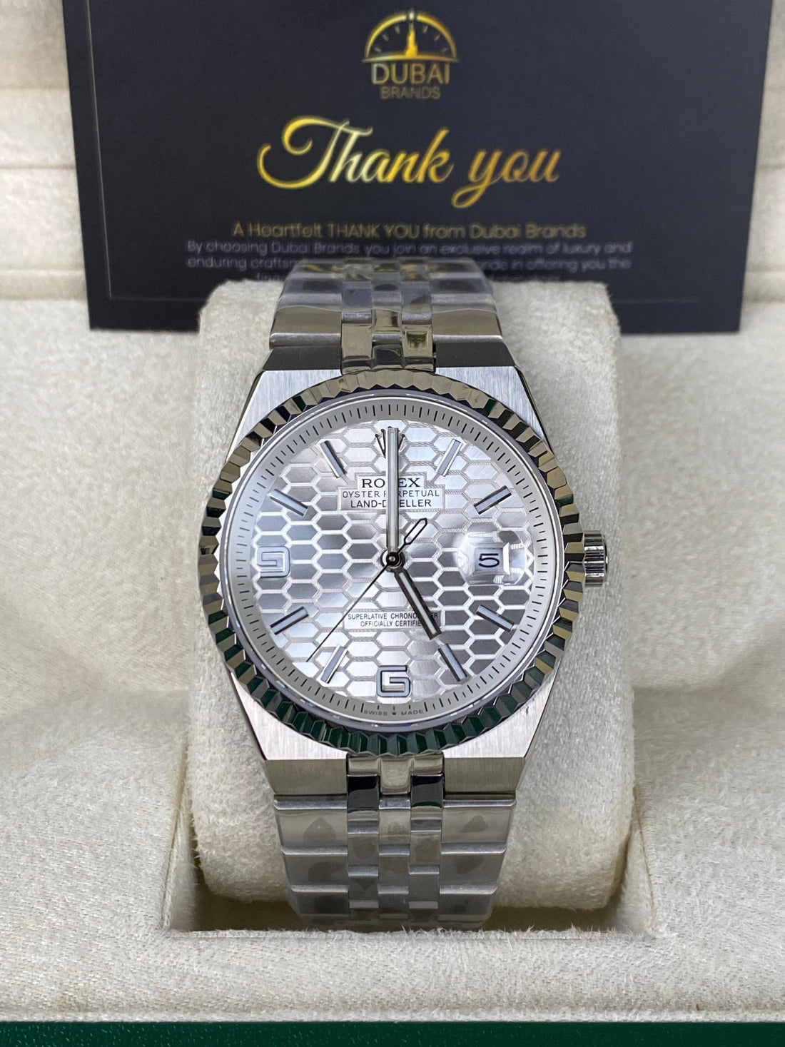 Rolex Land-Dweller  White Honeycomb Dial