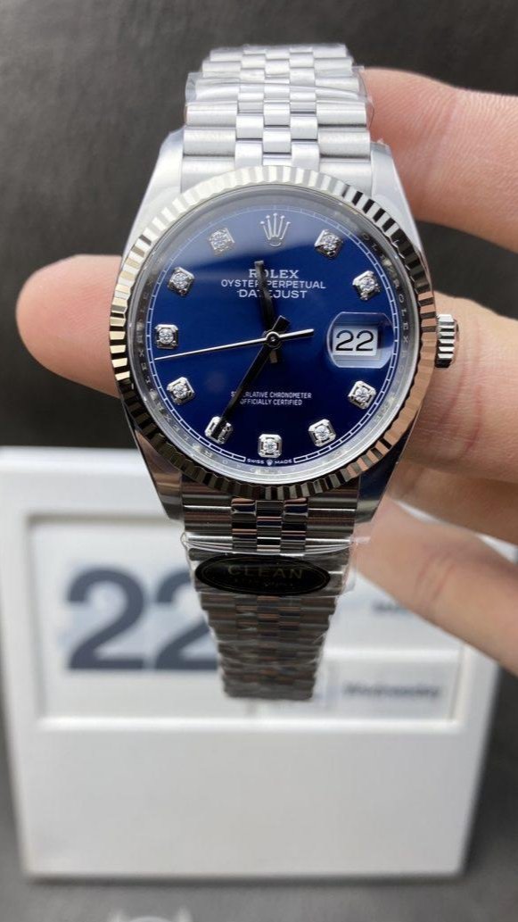 SUPER Clone DateJust Blue Dial with Diamonds Markers