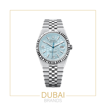 Rolex Land-Dweller – Ice Blue Honeycomb Dial – Oyster Bracelet