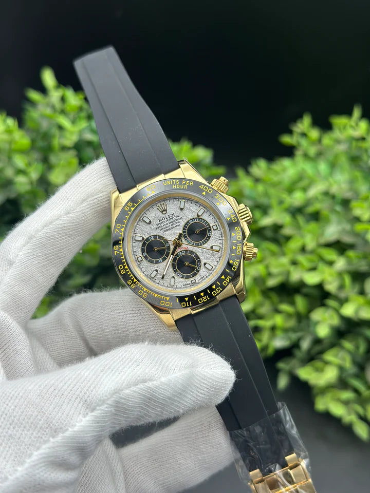 Rolex Daytona 44mm Meteorite Dial Yellow Gold Oysterflex
