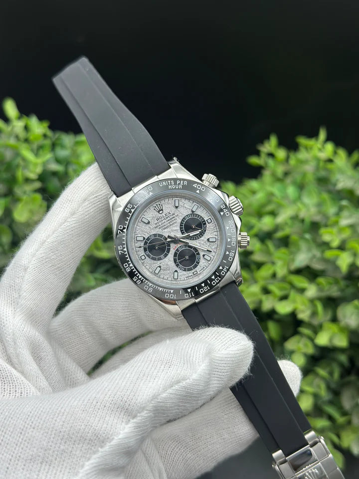Rolex Daytona 40 mm Meteorite Dial Silver Oysterflex