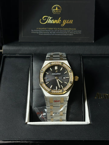 Audemars Piguet Royal Oak – Two-Tone with Diamond Bezel & Black Dial
