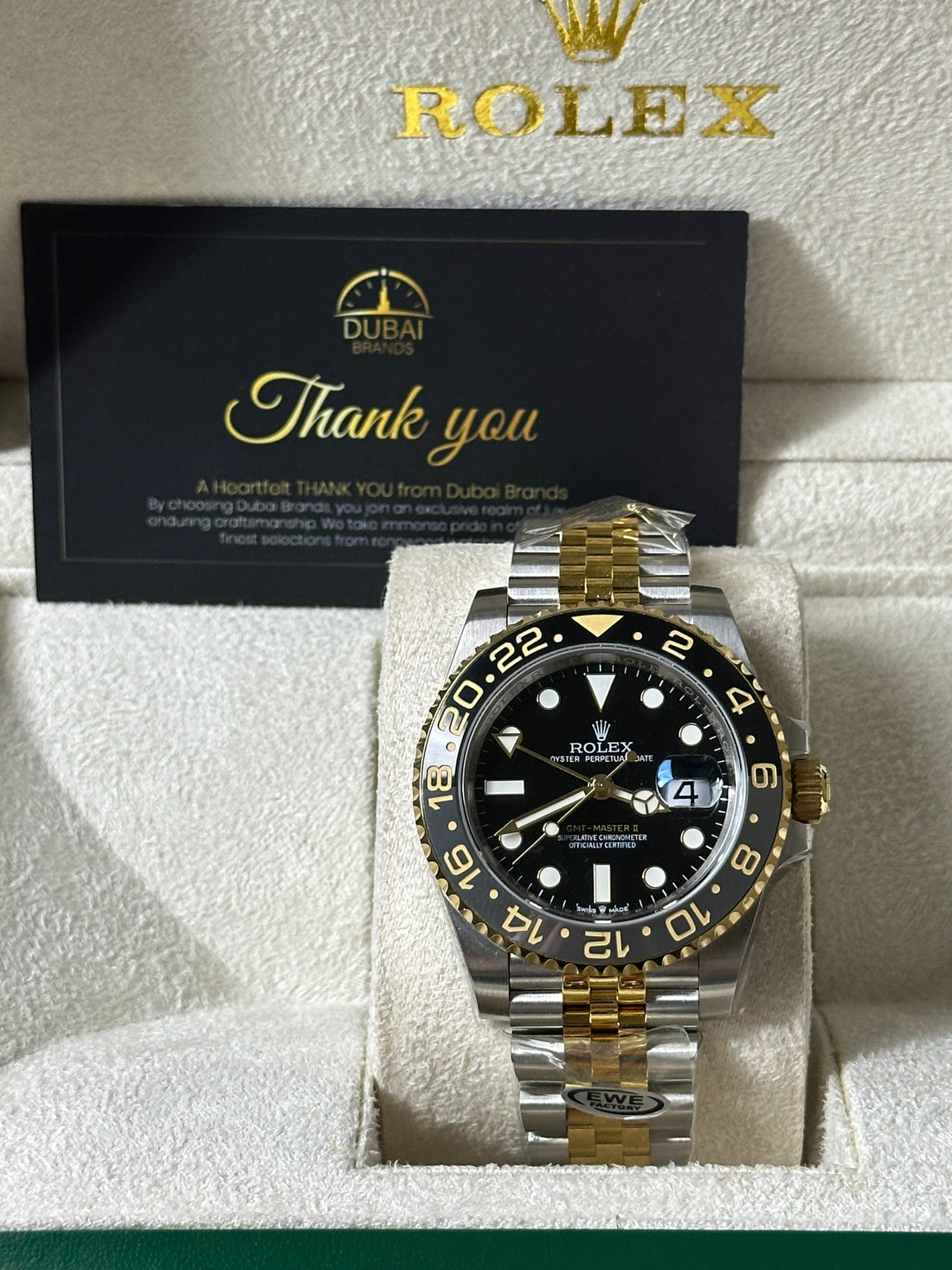 Super Clone Rolex GMT-Master II 40 mm Half Gold