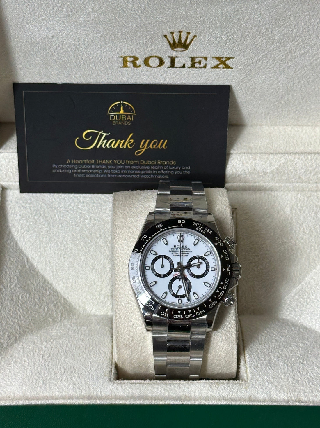Super Clone Rolex Daytona “Panda” 40 mm White