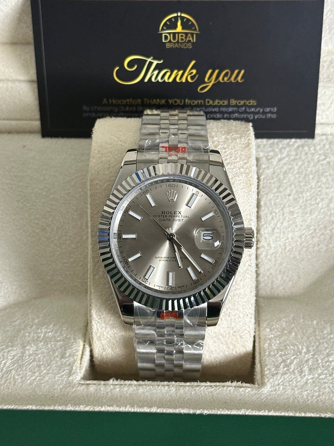 Datejust 41mm Fluted Bezel Silver Index Dial Jubilee Stainless Steel