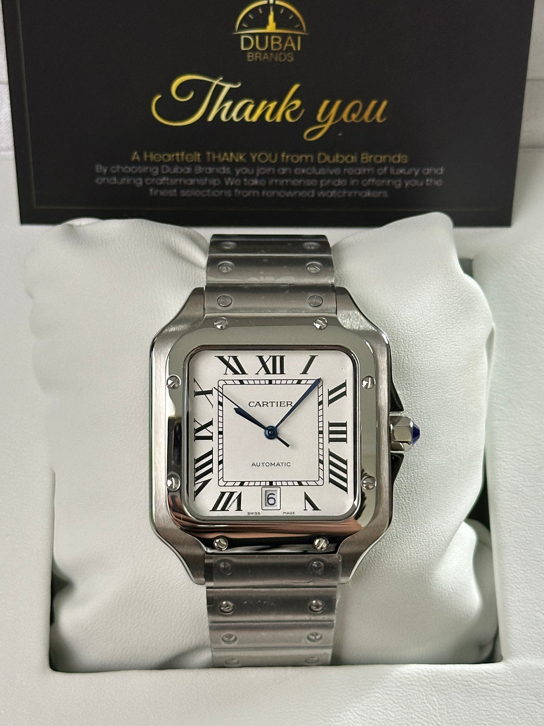 Cartier Santos  White Dial  Stainless Steel  Automatic 40mm