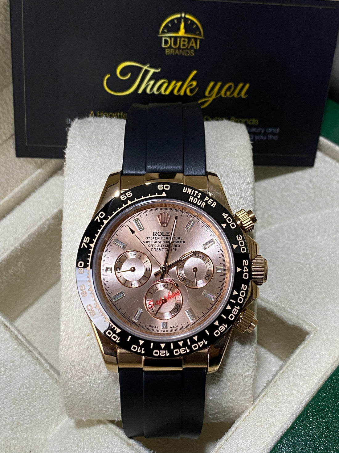Rolex Daytona 40 mm Full Sundust Dial Rose Gold Oysterflex