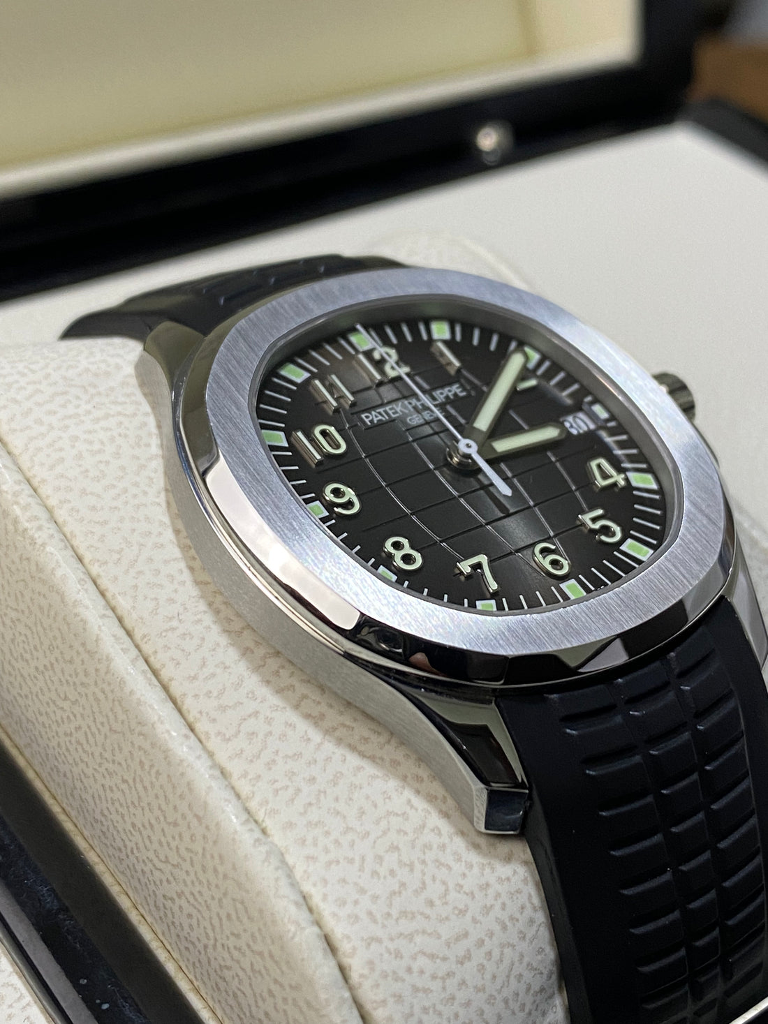 Patek Philippe Aquanaut Stainless Steel Black Embossed Dial