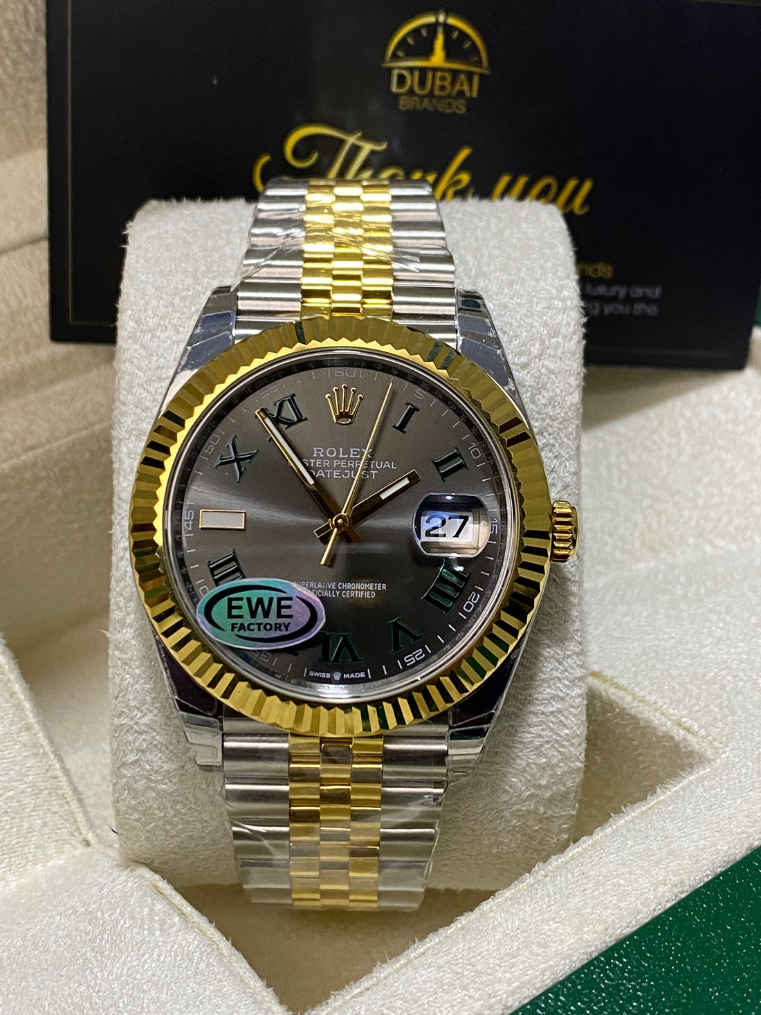 Super Clone  Rolex Datejust 41 mm Steel & Slate Dial