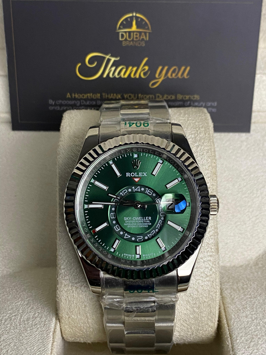 Sky dweller watch green dial