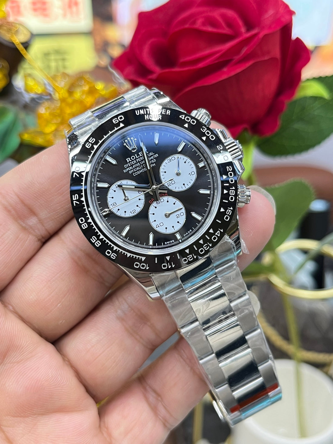 Super Clone Daytona Black Dial With White Subdials