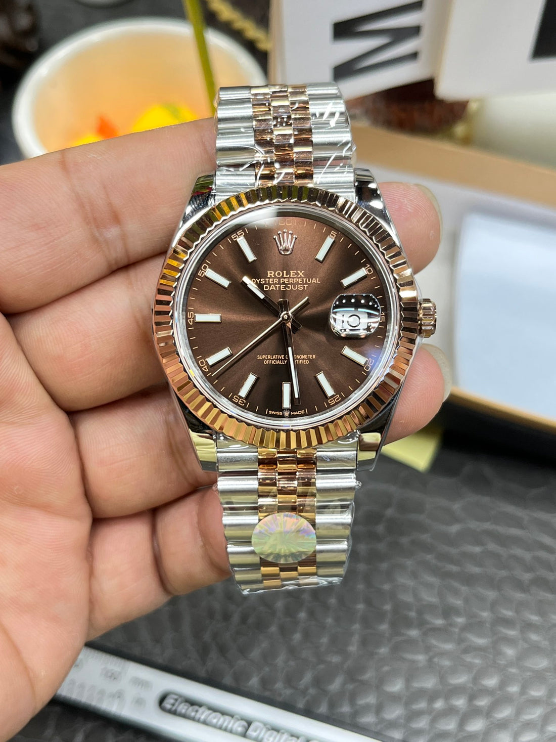 Super Clone Rolex Datejust 41 mm Chocolate Dial Two Tone