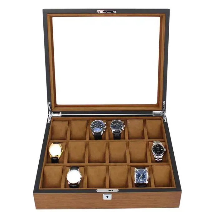 18 SLOT-EBONY-BROWN-WATCH ORGANIZER