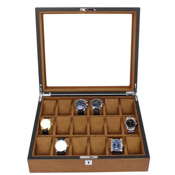 18 SLOT-EBONY-BROWN-WATCH ORGANIZER
