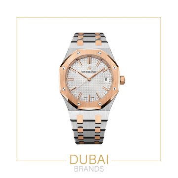 Audemars Piguet Royal Oak 41 Two Tone Silver Dial Smooth Bezel Oyster Bracelet