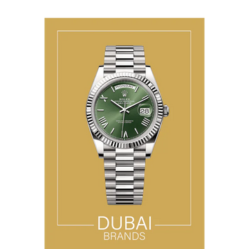 SC Rolex Day Date 40 Stainless Steel Green Dial President Fluted