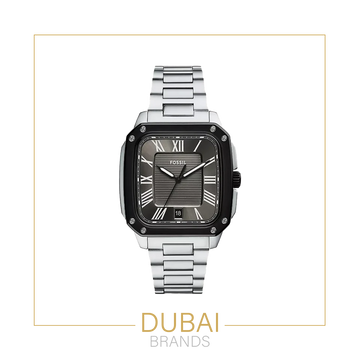 Fossil Crosby Original Watch For Men FS6122 Grey Dial Stainless Steel Bracelet