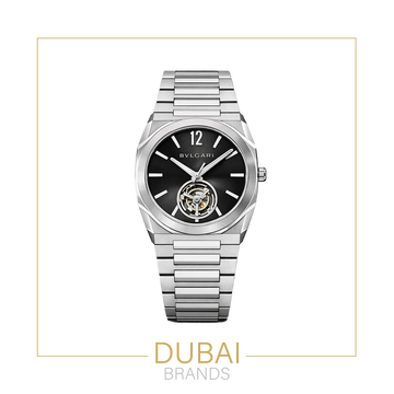 Bvlgari Octo Finissimo Tourbillon Automatic Watch For Men 40MM Black Dial Stainless Steel Bracelet