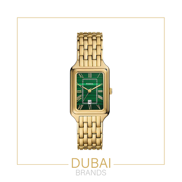 Fossil Raquel Original Watch For Women ES5323 Green Dial Gold Stainless Steel Bracelet