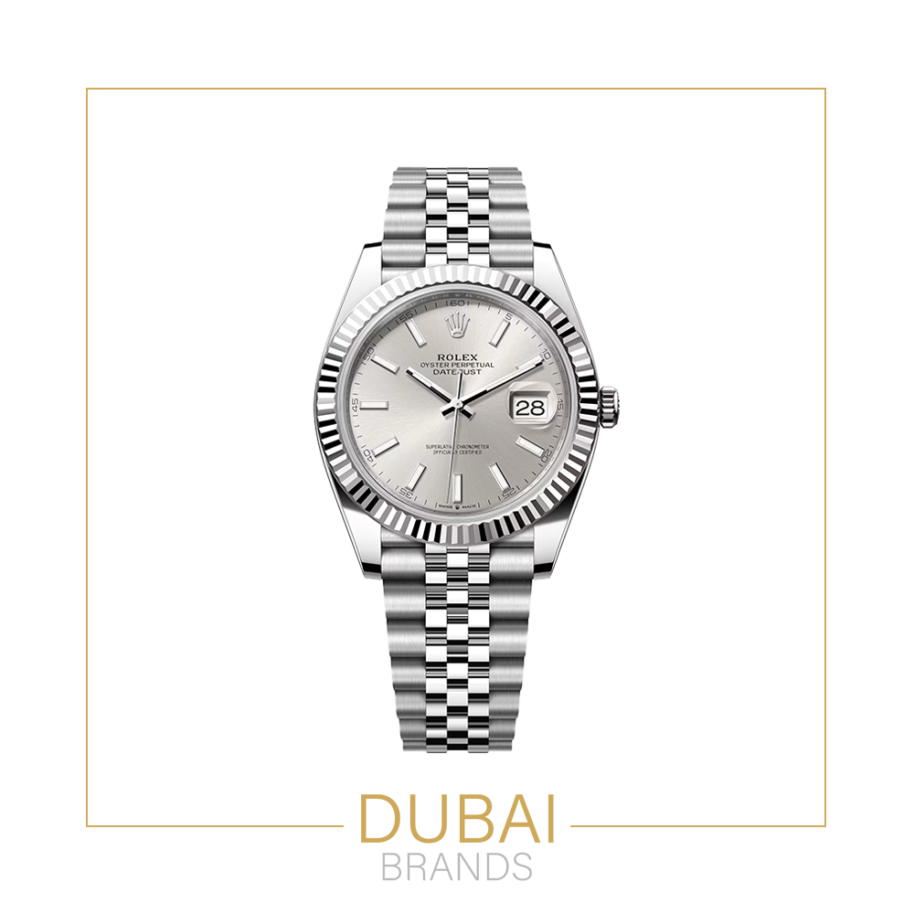 Datejust 41mm Fluted Bezel Silver Index Dial Jubilee Stainless Steel