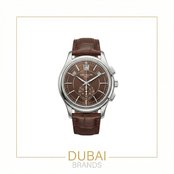 Patek Philippe Chronograph 40 Stainless Steel Brown Dial Smooth Bezel Leather Strap