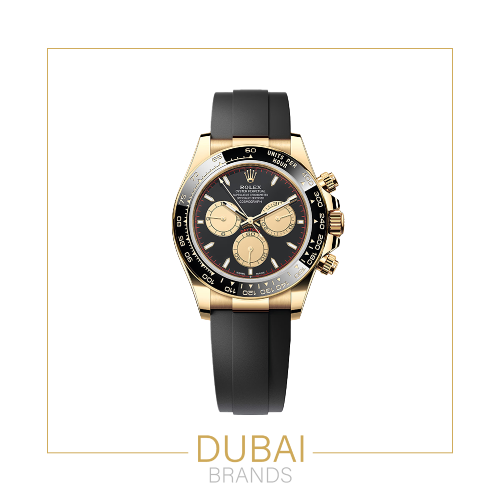 Rolex Daytona Yellow Gold – Black & Champagne Dial Rubber Strap