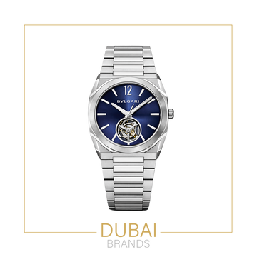 Bvlgari Octo Finissimo Tourbillon Automatic Watch For Men 40MM Blue Sunburst Dial Stainless Steel Bracelet
