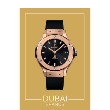 SC Hublot Classic Fusion 34 Rose Gold Black Dial Rubber Strap