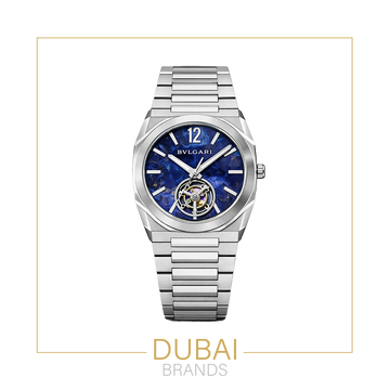 Bvlgari Octo Finissimo Tourbillon Automatic Watch For Men 40MM Lapis Blue Dial Stainless Steel Bracelet
