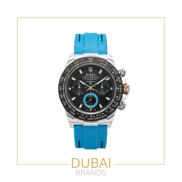 Rolex Daytona 40 Stainless Steel Black Dial Blue Subdials Ceramic Rubber