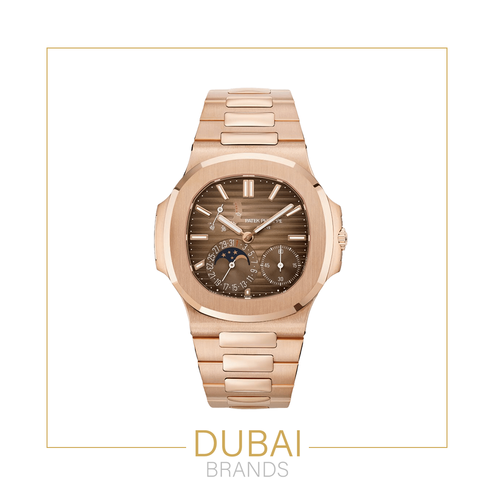 Patek Philippe Nautilus Moonphase Manual Wind Rose Gold – Brown Dial – Bracelet
