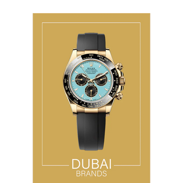 SC Rolex Daytona 40 Yellow Gold Tiffany Blue Dial Black Subdials Rubber Strap
