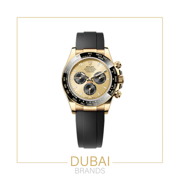 ساعة OYSTER FLEX DEYTONA COSMOGRAPH كرونوغراف بقرص ذهبي وأسود