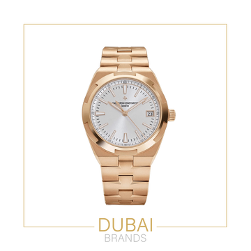 Vacheron Constantin Overseas Silver Sunburst Dial Gold Tone Stainless Steel Integrated Bracelet