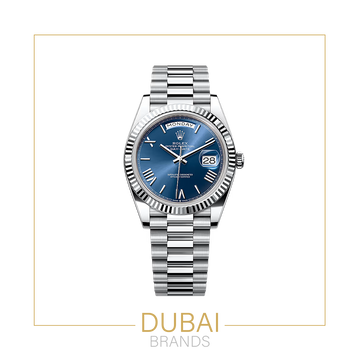 ROLEX Day Date Silver-Blue Dial