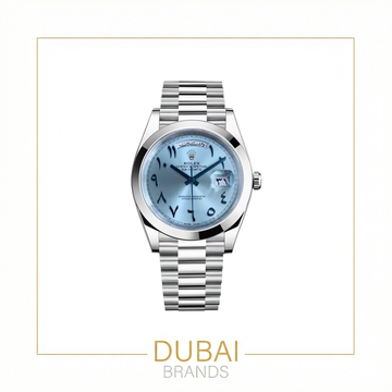 Rolex Day Date 40 Stainless Steel Ice Blue Dial Arabic Smooth President