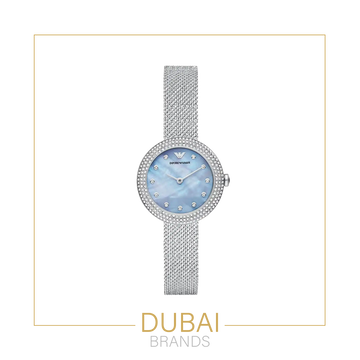 Emporio Armani Rosa Original Watch For Women AR11380 Blue Dial Stainless Steel Mesh Bracelet