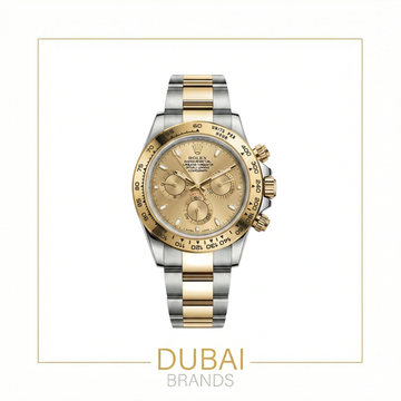 Rolex Daytona 40 Two Tone Champagne Dial Champagne Subdials Tachymeter Oyster