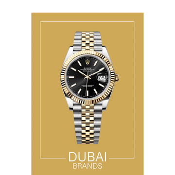 SC Rolex Datejust 41 Two Tone Yellow Gold Black Dial Jubilee Fluted