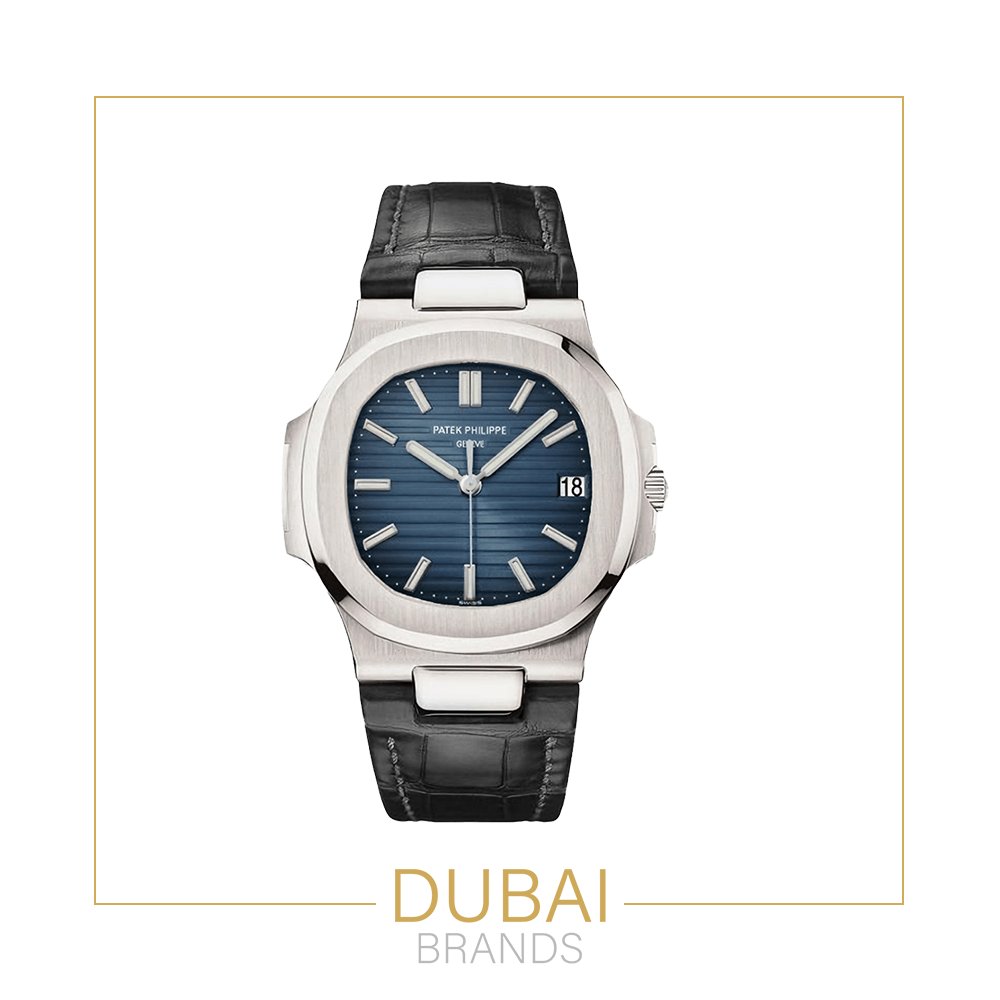 Patek Philippe Nautilus – Blue Dial – Black Leather Strap – Automatic