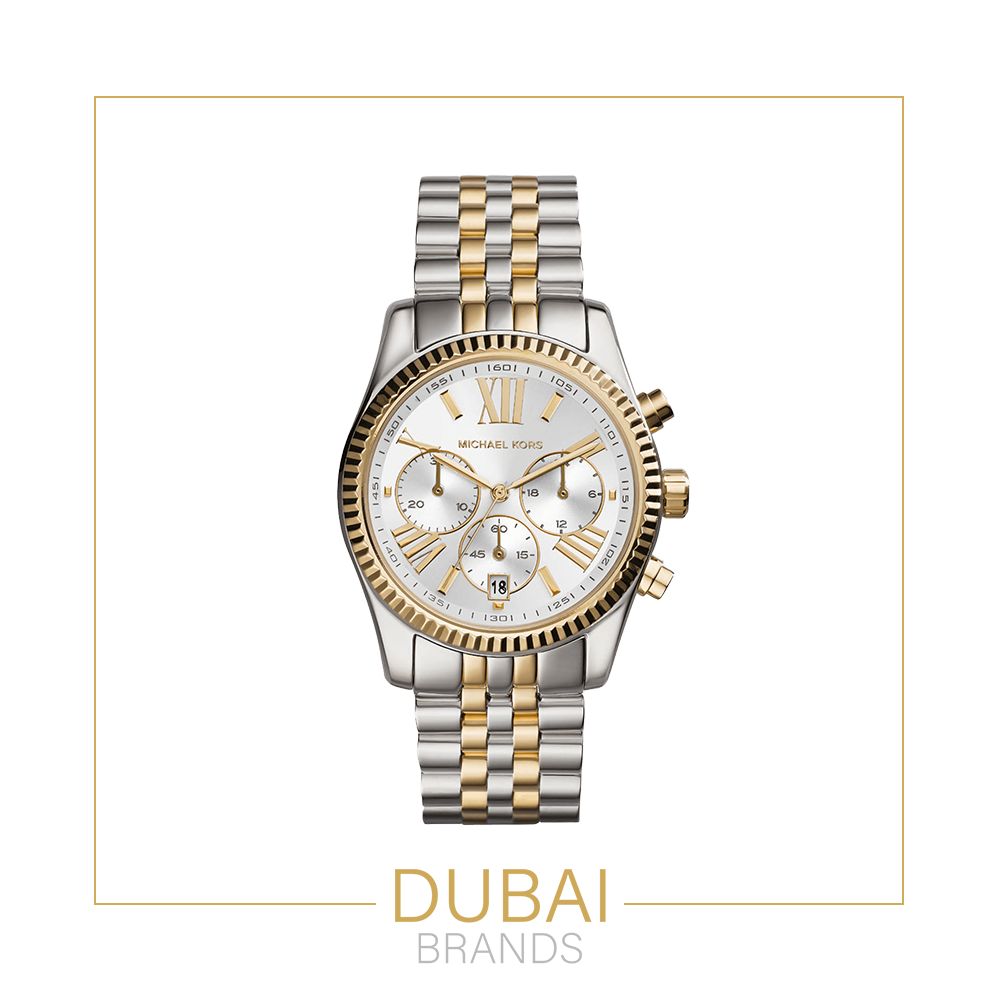 Michael Kors – White Chronograph Dial – Two Tone Bracelet – Original