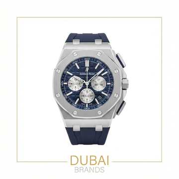 Audemars Piguet Royal Oak Offshore Chronograph 42 Stainless Steel Blue Dial White Subdials Tachymeter Bezel Rubber Strap