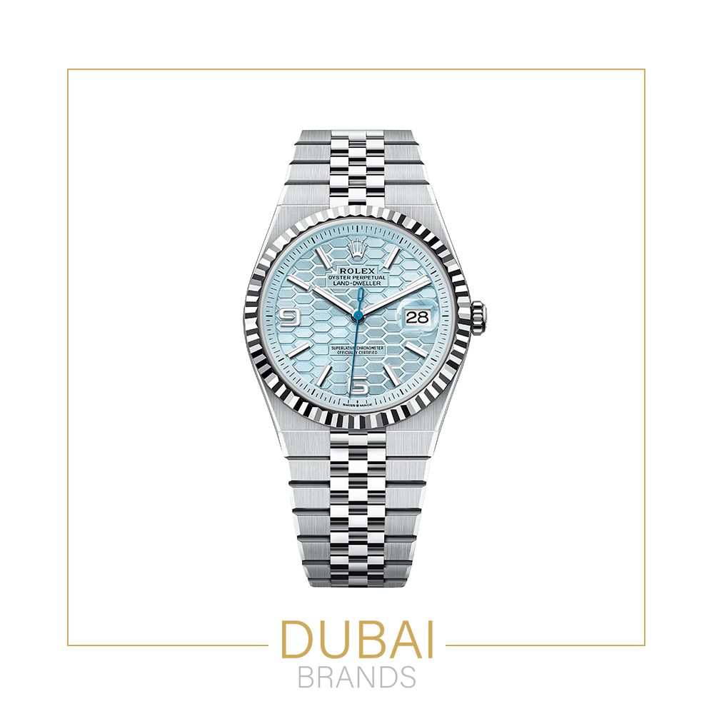 Rolex Land-Dweller – Ice Blue Honeycomb Dial – Oyster Bracelet