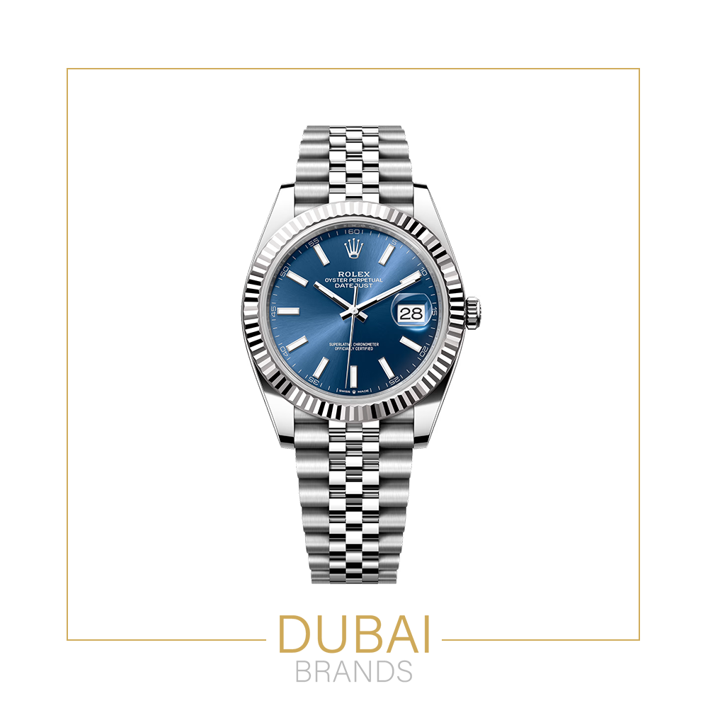 Rolex DateJust Silver-Blue Jubilee Fluted Bezel